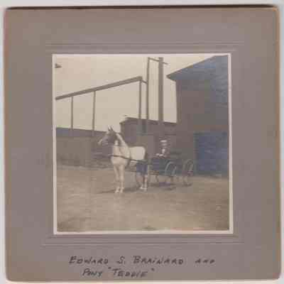 Edward Sutliff Brainard with pony, Teddie