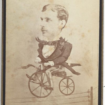 Male Caricature On a Bicycle