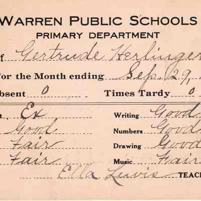 Gertrude Herlinger Report Cards