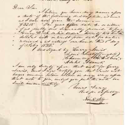 Levi Sutliff to Henry Wick