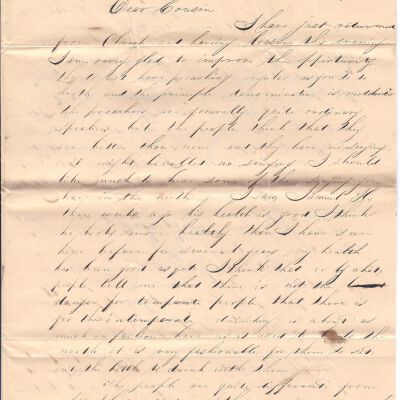 Allen Brown to Flavel Sutliff, 1839