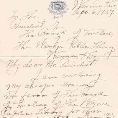 P.T. Sutliff to the Warren Public Library