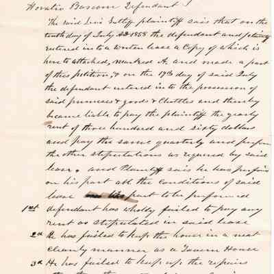 Levi Sutliff vs Horatio Bascom Transcript