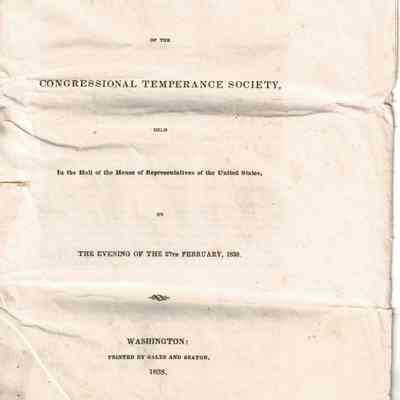 The Fifth Anniversary of the Congressional Temperance Society