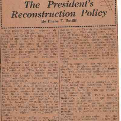 The President's Reconstruction Policy
