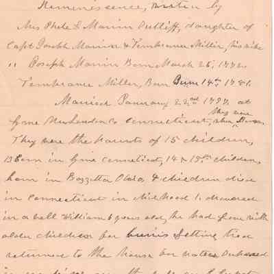 Mrs. Sutliff's Reminiscence