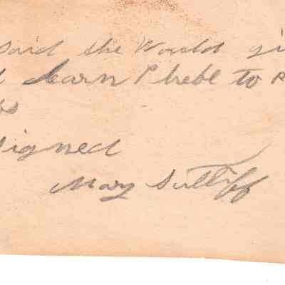 Mary Sutliff Notes