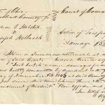 Gideon V. Halstead v. Joseph Holbrook Note