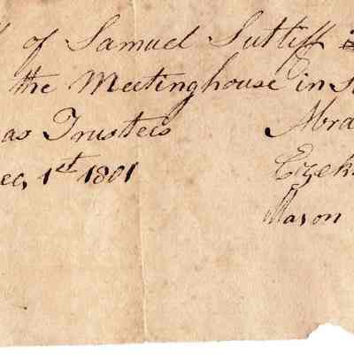 Receipt from Sumner Society Trustees to Samuel Sutliff