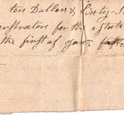 Note against Samuel Sutliff