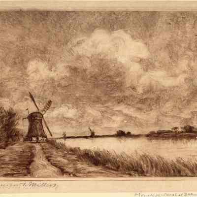 "Monotype Canal at Za[?] Dam"- A.T. Millar