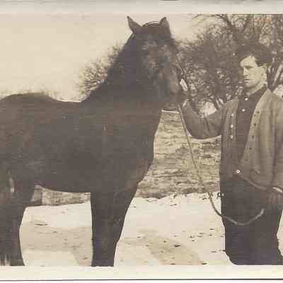 Ezra Deming Marvin with Horse
