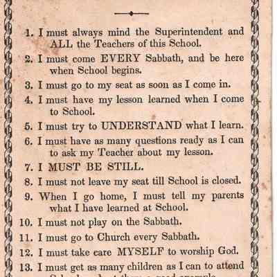 Rules of Our Sunday-School