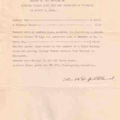 War Service of Rebecca Taylor Land Tent #47