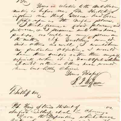 B. F. Hoffman to Flavel Sutliff