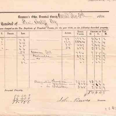 Levi Sutliff Taxes 1856 #2