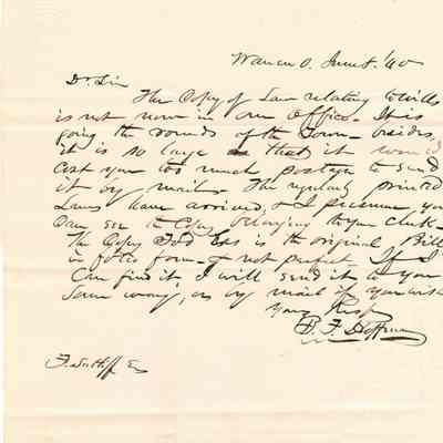 B.F. Hoffman to Flavel Sutliff
