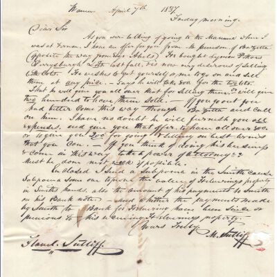 Milton Sutliff to Flavel Sutliff
