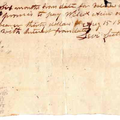Levi Sutliff Promise to Pay Wilcox Akins, 1835