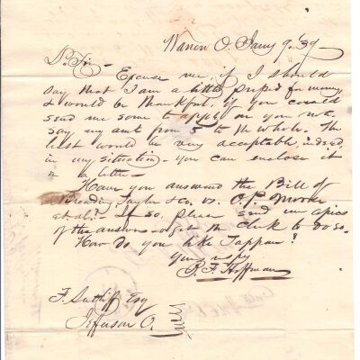 B.F. Hoffman to Flavel Sutliff