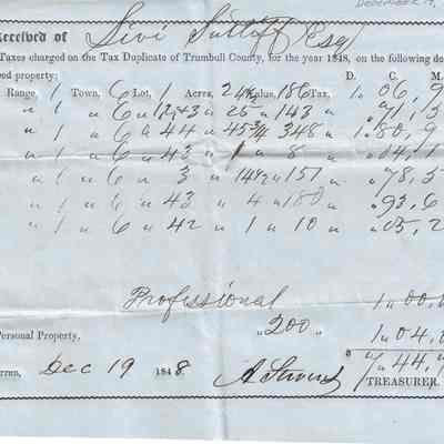Levi Sutliff Taxes 1848 #2