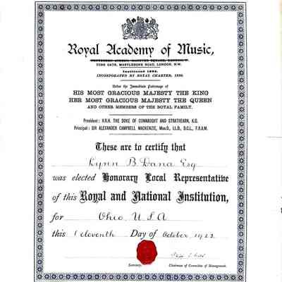 Lynn B. Dana Music Certification