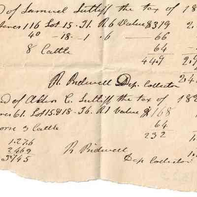 Samuel and Allen Curtis Sutliff Tax Receipt for 1827