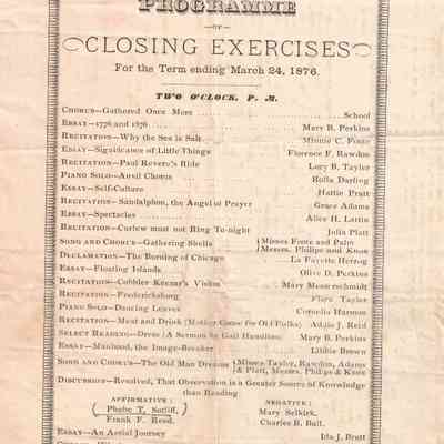 Warren High School Programme or Closing Exercises