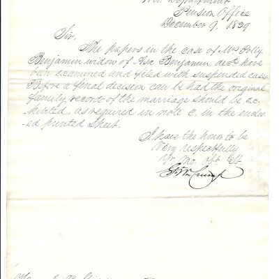 J. R. Giddings to War Department