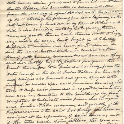 Agreement between Levi Sutliff and Justus Walker