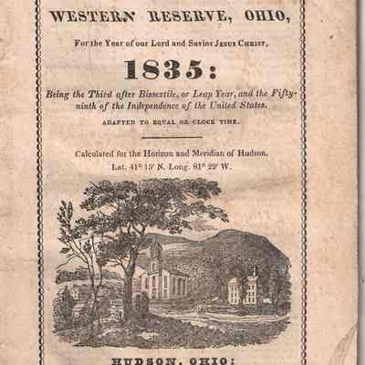 The Christian Almanac For the Western Reserve, Ohio, For the Year of our Lord and Savior Jesus Christ, 1835