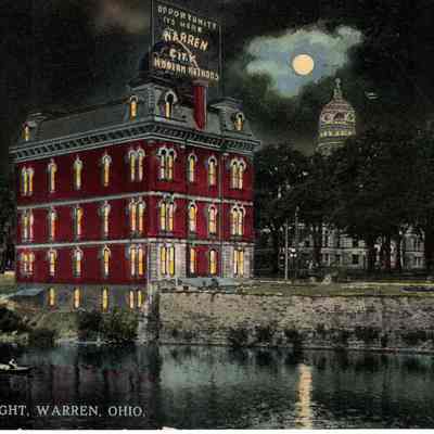 City Hall At Night, Warren, Ohio.