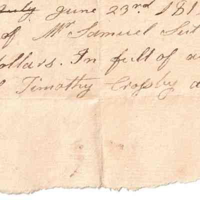 Receipt of Samuel Sutliff