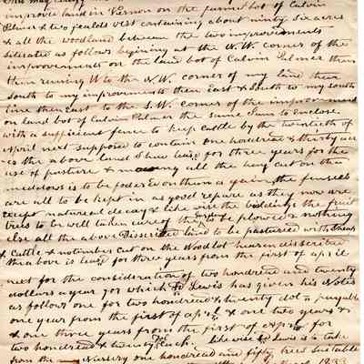 Levi Sutliff Lease Agreement to Gary Lewis, 1833
