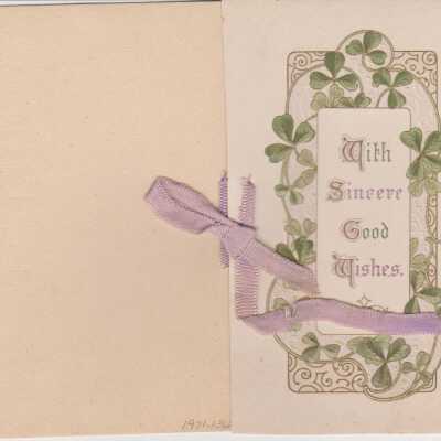 Greeting Card from Cousin Eunice 1904