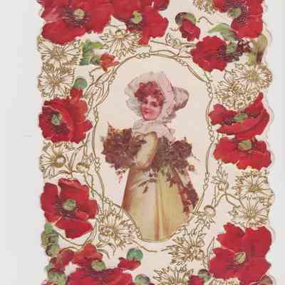 Girl Surrounded by Flowers Card