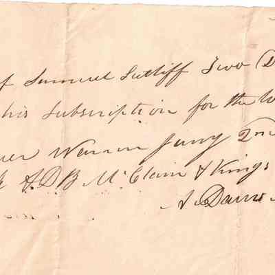 Samuel Sutliff Subscription Receipt for 1828