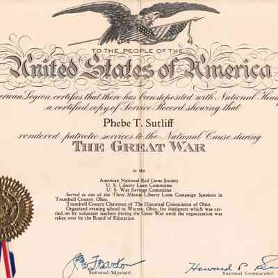 Certificate for the Great War
