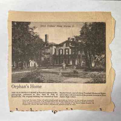Warren's Orphan Home Newspaper Article