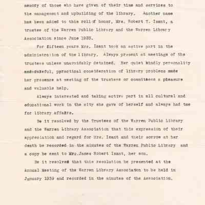 Resolution- Mrs. Izant