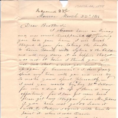 Samuel Harvey Sutliff to Flavel Sutliff
