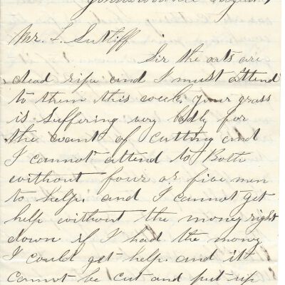 Henry Struble to Levi Sutliff