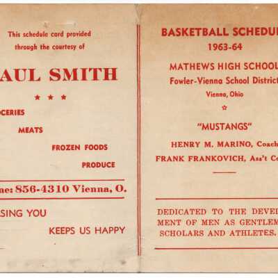 Basketball Schedule Card
