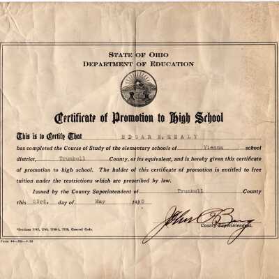 Certificate of Promotion
