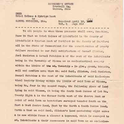 Presbyterian Land Deed