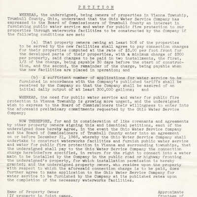 Water Service Petition