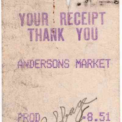 Andersons Market Reciept