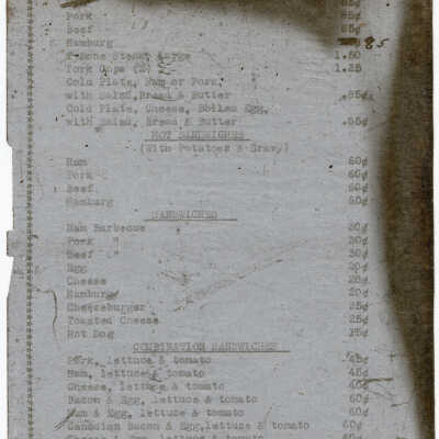 Hull House Menu