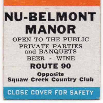 Belmont Manor Matchbook