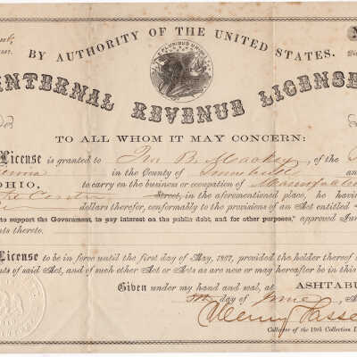 Ira B. Mackey Tax Receipt